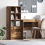 Casa si Gradina - Mobilier - Mese si birouri - Birouri - Birou cu Stocare Lemn Imbatranit Lemn Prelucrat - Infinity.ro