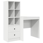 Casa si Gradina - Mobilier - Mese si birouri - Birouri - Birou cu Stocare Alb Lemn Ingineresc - Infinity.ro