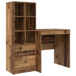 Casa si Gradina - Mobilier - Mese si birouri - Birouri - Birou cu Stocare Lemn Imbatranit Lemn Prelucrat - Infinity.ro
