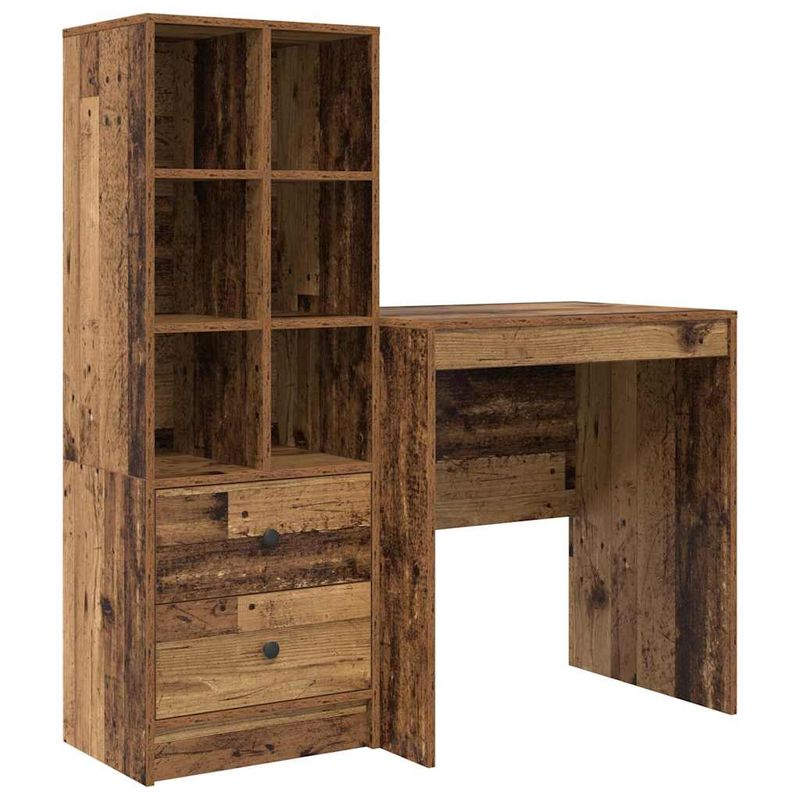 Casa si Gradina - Mobilier - Mese si birouri - Birouri - Birou cu Stocare Lemn Imbatranit Lemn Prelucrat - Infinity.ro