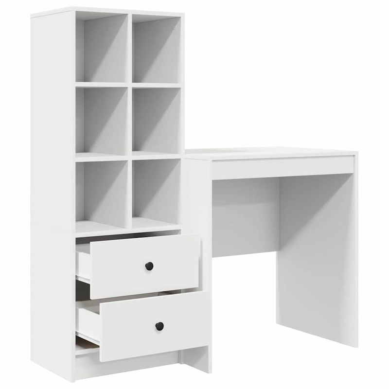 Casa si Gradina - Mobilier - Mese si birouri - Birouri - Birou cu Stocare Alb Lemn Ingineresc - Infinity.ro