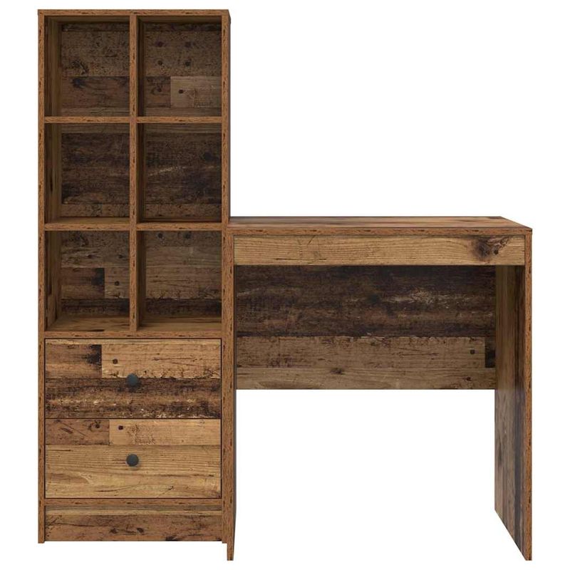 Casa si Gradina - Mobilier - Mese si birouri - Birouri - Birou cu Stocare Lemn Imbatranit Lemn Prelucrat - Infinity.ro