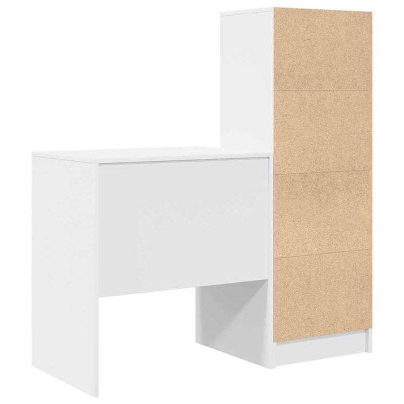 Casa si Gradina - Mobilier - Mese si birouri - Birouri - Birou cu Stocare Alb Lemn Ingineresc - Infinity.ro
