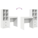 Casa si Gradina - Mobilier - Mese si birouri - Birouri - Birou cu Stocare Alb Lemn Ingineresc - Infinity.ro