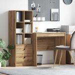 Casa si Gradina - Mobilier - Mese si birouri - Birouri - Birou  cu depozitare Stejar artizanal Lemn stratificat - Infinity.ro