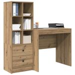 Casa si Gradina - Mobilier - Mese si birouri - Birouri - Birou  cu depozitare Stejar artizanal Lemn stratificat - Infinity.ro