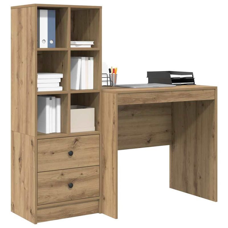 Casa si Gradina - Mobilier - Mese si birouri - Birouri - Birou  cu depozitare Stejar artizanal Lemn stratificat - Infinity.ro