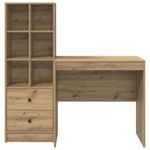 Casa si Gradina - Mobilier - Mese si birouri - Birouri - Birou  cu depozitare Stejar artizanal Lemn stratificat - Infinity.ro