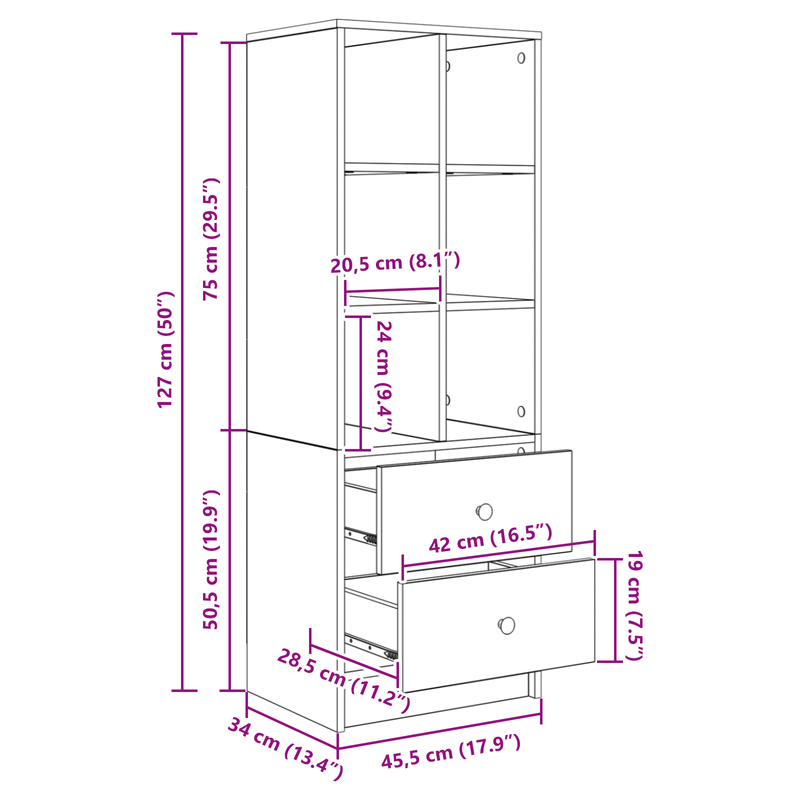 Casa si Gradina - Mobilier - Mese si birouri - Birouri - Birou  cu depozitare Stejar artizanal Lemn stratificat - Infinity.ro