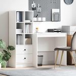 Casa si Gradina - Mobilier - Mese si birouri - Birouri - Birou  cu Stocare Alb Lemn Prelucrat - Infinity.ro