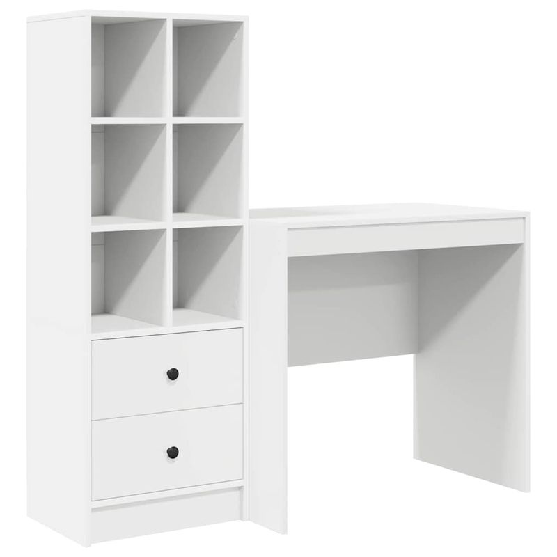 Casa si Gradina - Mobilier - Mese si birouri - Birouri - Birou  cu Stocare Alb Lemn Prelucrat - Infinity.ro