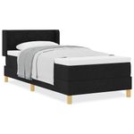 Casa si Gradina - Mobilier - Paturi si accesorii - Paturi - Pat cu arcuri Geometric cu headboard Manual Negru 100 x 200 cm lemn - Infinity.ro