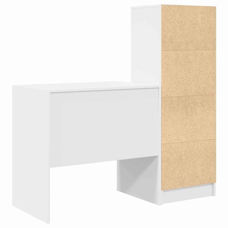 Casa si Gradina - Mobilier - Mese si birouri - Birouri - Birou  cu Stocare Alb Lemn Prelucrat - Infinity.ro