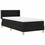 Casa si Gradina - Mobilier - Paturi si accesorii - Paturi - Pat cu arcuri Geometric cu headboard Manual Negru 100 x 200 cm lemn - Infinity.ro