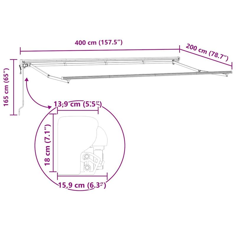 Casa si Gradina - Gradina si terasa - Umbrele si pavilioane - Pavilioane - Cortina Retractabila Manual Maro 400x200 cm - Infinity.ro