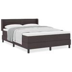 Casa si Gradina - Mobilier - Paturi si accesorii - Paturi - Pat cu arcuri Maro inchis 140 x 190 cm Tesatura si Spuma - Infinity.ro