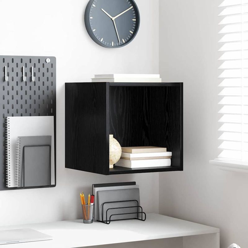 Casa si Gradina - Mobilier - Biblioteci si rafturi - Rafturi - Dulap de perete Stejar negru 37 x 37 x 37 cm Lemn compozit - Infinity.ro