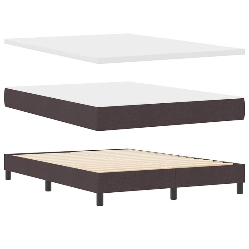 Casa si Gradina - Mobilier - Paturi si accesorii - Paturi - Pat cu arcuri Maro inchis 140 x 190 cm Tesatura si Spuma - Infinity.ro