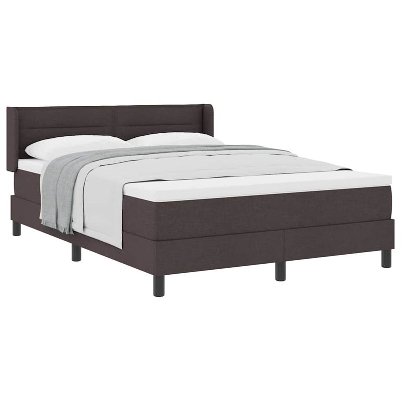 Casa si Gradina - Mobilier - Paturi si accesorii - Paturi - Pat cu arcuri Maro inchis 140 x 190 cm Tesatura si Spuma - Infinity.ro