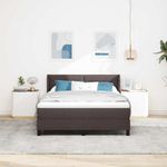 Casa si Gradina - Mobilier - Paturi si accesorii - Paturi - Pat cu arcuri Maro inchis 140 x 190 cm Tesatura si Spuma - Infinity.ro