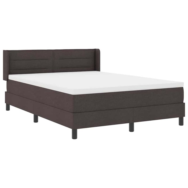 Casa si Gradina - Mobilier - Paturi si accesorii - Paturi - Pat cu arcuri Maro inchis 140 x 190 cm Tesatura si Spuma - Infinity.ro