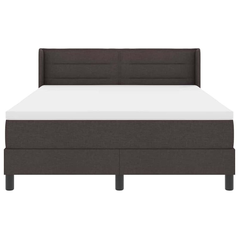 Casa si Gradina - Mobilier - Paturi si accesorii - Paturi - Pat cu arcuri Maro inchis 140 x 190 cm Tesatura si Spuma - Infinity.ro