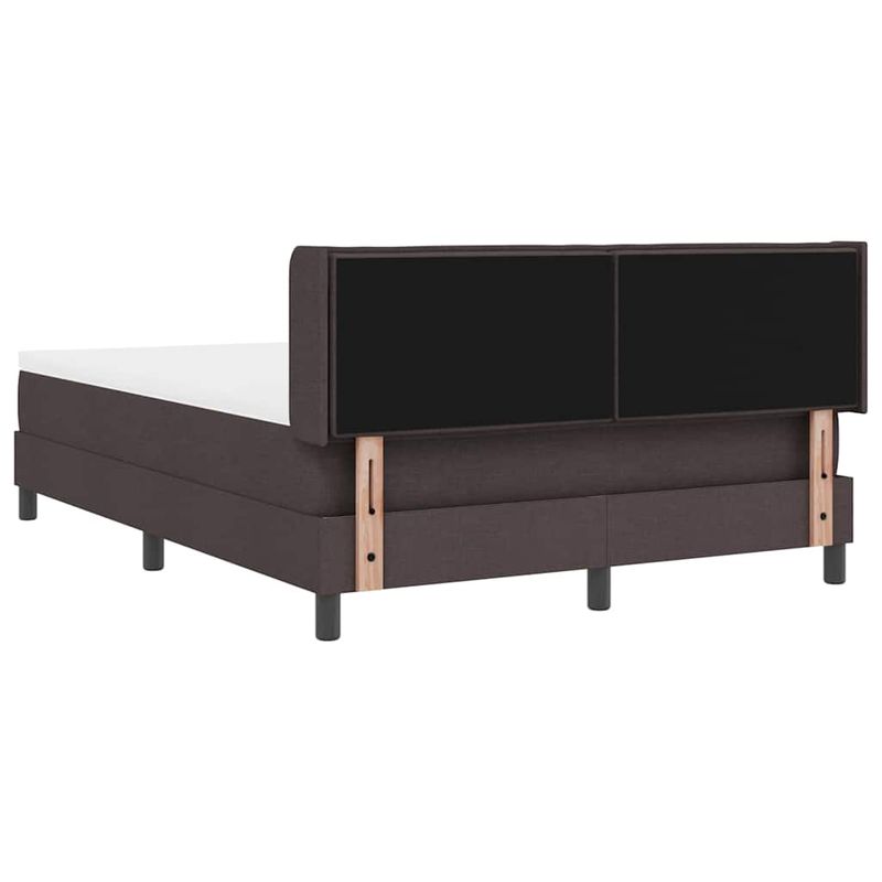 Casa si Gradina - Mobilier - Paturi si accesorii - Paturi - Pat cu arcuri Maro inchis 140 x 190 cm Tesatura si Spuma - Infinity.ro