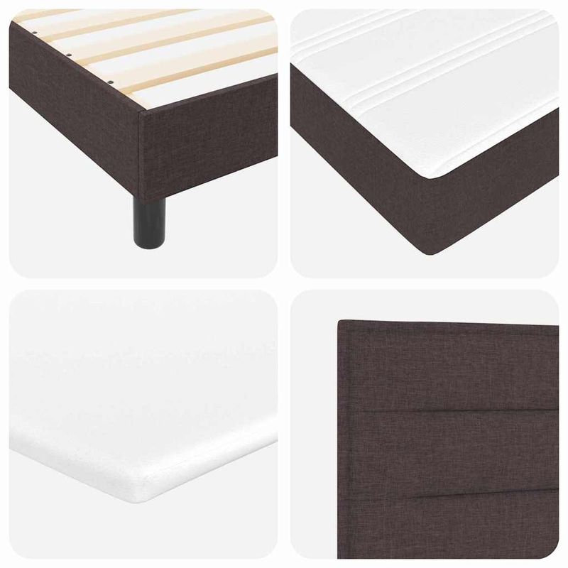 Casa si Gradina - Mobilier - Paturi si accesorii - Paturi - Pat cu arcuri Maro inchis 140 x 190 cm Tesatura si Spuma - Infinity.ro