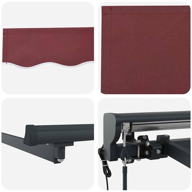 Casa si Gradina - Gradina si terasa - Umbrele si pavilioane - Pavilioane - Cortina Retractabila Manual Rosu Burgund 350x250 cm - Infinity.ro