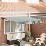 Casa si Gradina - Gradina si terasa - Umbrele si pavilioane - Pavilioane - Cortina Retractabila Manual Verde si alb 300x250 cm - Infinity.ro