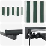 Casa si Gradina - Gradina si terasa - Umbrele si pavilioane - Pavilioane - Cortina Retractabila Manual Verde si alb 300x250 cm - Infinity.ro