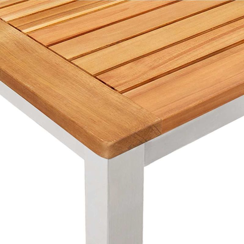 Casa si Gradina - Gradina si terasa - Mobilier exterior - Mese gradina - Set de dining pentru gradina cu 9 piese, masa din lemn masiv de acacia si otel inoxidabil - Infinity.ro