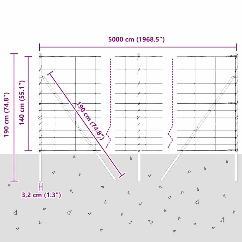 Casa si Gradina - Gradina si terasa - Garduri, panouri si accesorii - Gard de camp 1.4x50 m din otel zincat - Infinity.ro