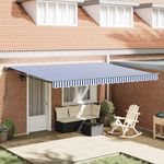 Casa si Gradina - Gradina si terasa - Umbrele si pavilioane - Pavilioane - Cortina Retractabila Manual Albastru si Alb 450x300 cm - Infinity.ro