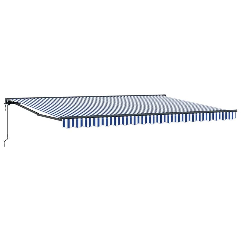 Casa si Gradina - Gradina si terasa - Umbrele si pavilioane - Pavilioane - Cortina Retractabila Manual Albastru si Alb 450x300 cm - Infinity.ro