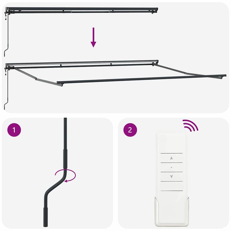 Casa si Gradina - Gradina si terasa - Umbrele si pavilioane - Pavilioane - Cortina Retractabila Manual Albastru si Alb 450x300 cm - Infinity.ro
