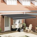 Casa si Gradina - Gradina si terasa - Umbrele si pavilioane - Pavilioane - Cortina Retractabila Antracit 400x300 cm Aluminiu si poliester - Infinity.ro