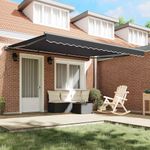 Casa si Gradina - Gradina si terasa - Umbrele si pavilioane - Pavilioane - Cortina Retractabila Antracit 400x300 cm Aluminiu si poliester - Infinity.ro