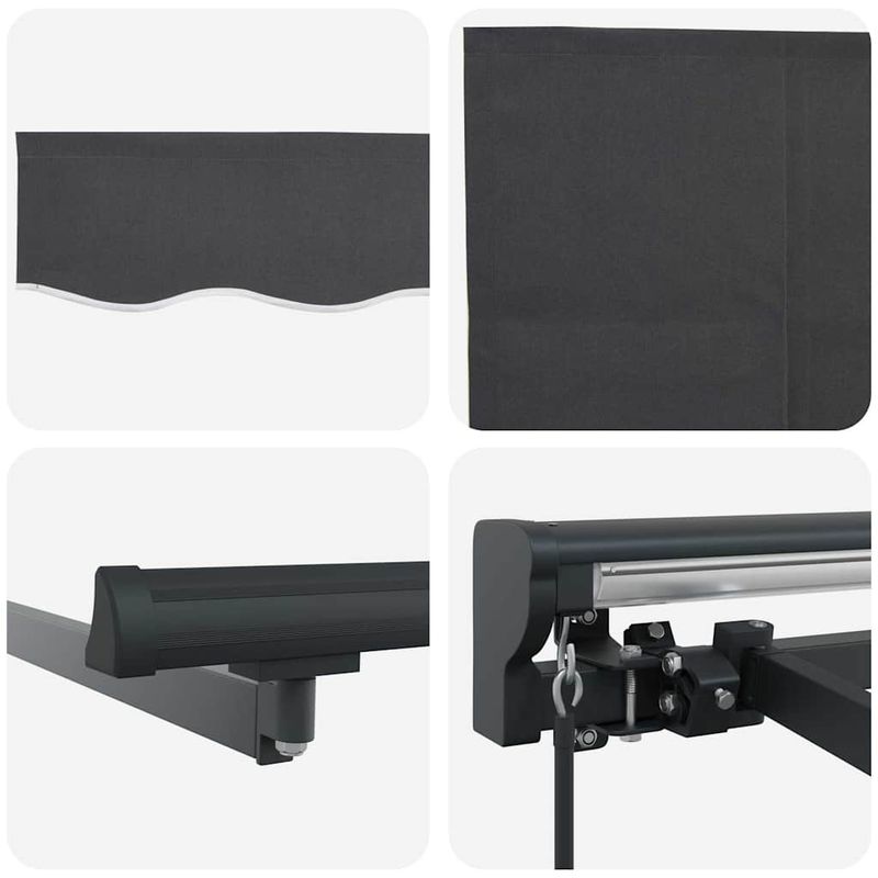 Casa si Gradina - Gradina si terasa - Umbrele si pavilioane - Pavilioane - Cortina Retractabila Antracit 400x300 cm Aluminiu si poliester - Infinity.ro