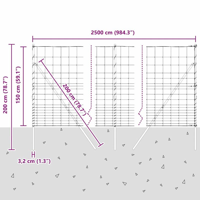 Casa si Gradina - Gradina si terasa - Garduri, panouri si accesorii - Gard de camp 1.5x25 m din otel galvanizat - Infinity.ro