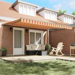 Casa si Gradina - Gradina si terasa - Umbrele si pavilioane - Pavilioane - Cortina Retractabila Manual Galben si portocalie 450x300 cm - Infinity.ro