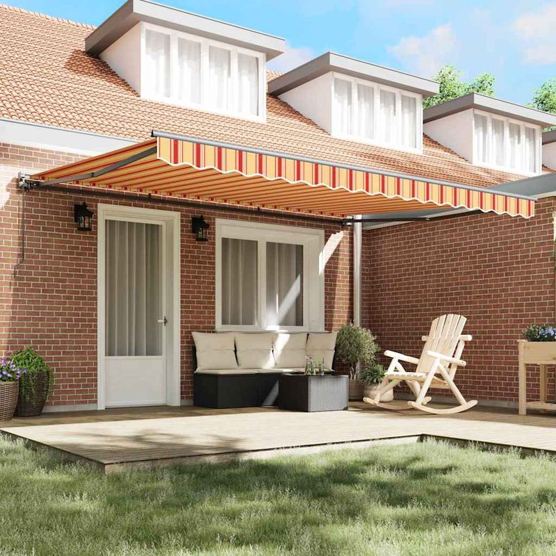 Casa si Gradina - Gradina si terasa - Umbrele si pavilioane - Pavilioane - Cortina Retractabila Manual Galben si portocalie 450x300 cm - Infinity.ro