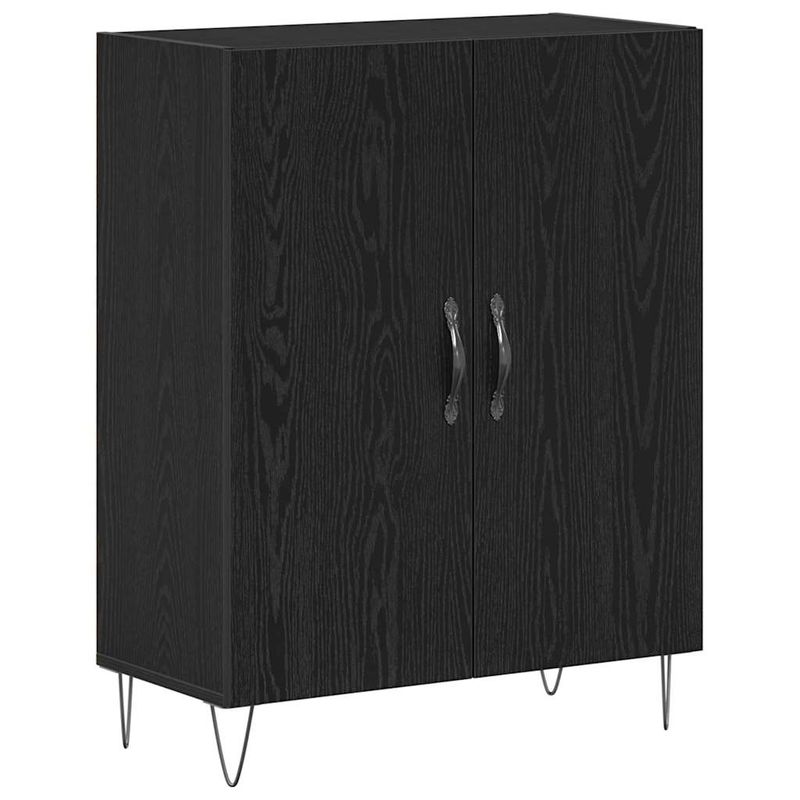 Casa si Gradina - Mobilier - Comode si corpuri - Comode - Bufet Stejar Negru 69.5x34x180 cm Lemn tehnic - Infinity.ro