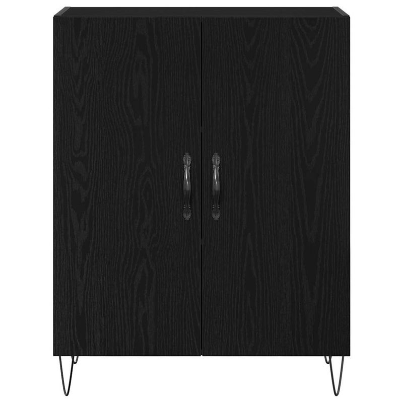 Casa si Gradina - Mobilier - Comode si corpuri - Comode - Bufet Stejar Negru 69.5x34x180 cm Lemn tehnic - Infinity.ro