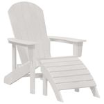 Casa si Gradina - Gradina si terasa - Mobilier exterior - Scaune si sezlonguri gradina - scaune Adirondack  cu suport pentru picioare 2 pcs alb HDPE - Infinity.ro