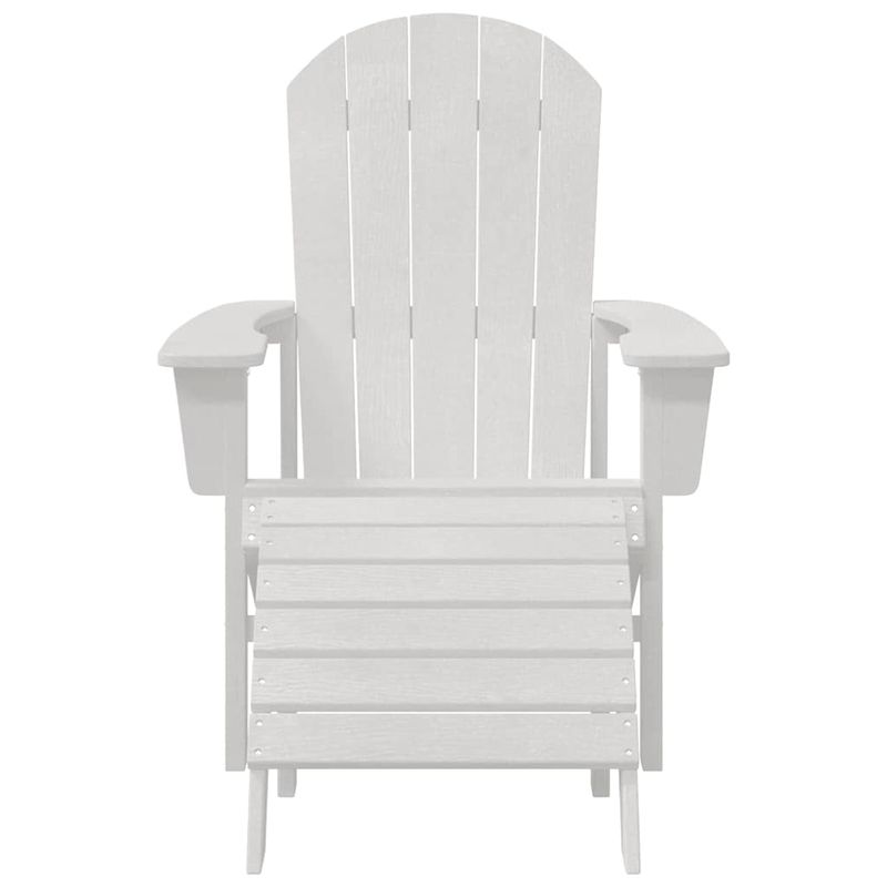 Casa si Gradina - Gradina si terasa - Mobilier exterior - Scaune si sezlonguri gradina - scaune Adirondack  cu suport pentru picioare 2 pcs alb HDPE - Infinity.ro