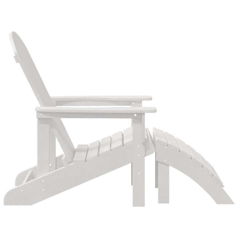 Casa si Gradina - Gradina si terasa - Mobilier exterior - Scaune si sezlonguri gradina - scaune Adirondack  cu suport pentru picioare 2 pcs alb HDPE - Infinity.ro