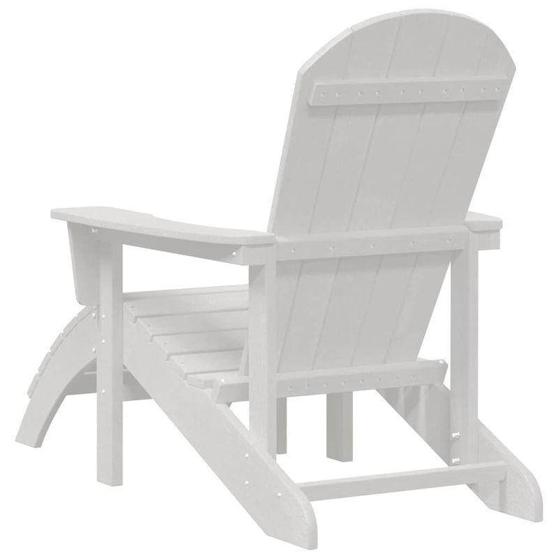 Casa si Gradina - Gradina si terasa - Mobilier exterior - Scaune si sezlonguri gradina - scaune Adirondack  cu suport pentru picioare 2 pcs alb HDPE - Infinity.ro