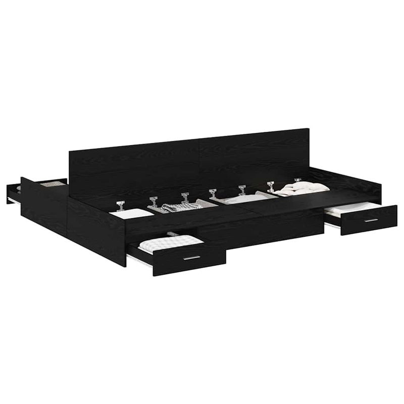 Casa si Gradina - Mobilier - Paturi si accesorii - Paturi - Cadru de pat cu depozitare cu sertar Stejar negru 140 x 190 cm - Infinity.ro