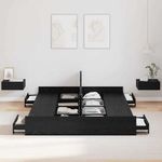 Casa si Gradina - Mobilier - Paturi si accesorii - Paturi - Cadru de pat cu depozitare cu sertar Stejar negru 140 x 190 cm - Infinity.ro